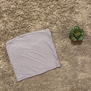 American Eagle blue and white strapless crop top